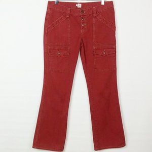 Joie | Red "So Real" Bootcut Cargo Jeans